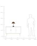 Lampa stołowa pleciona beżowa z czarnym MOMBA