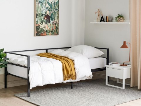 Łóżko metalowe 90 x 200 cm czarne BATTUT