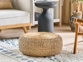 Puf pleciony ⌀ 50 cm jasny BACKAN