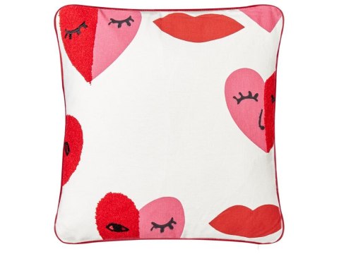 Zestaw 2 poduszek Haft Bawełna Biały PERIWINKLE 45 x 45 cm