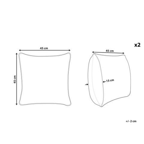 Zestaw 2 poduszek Haft Bawełna Biały PERIWINKLE 45 x 45 cm