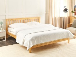 Narzuta na łóżko tłoczona 200 x 220 cm biała NAPE
