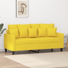 VidaXL Sofa 2-osobowa, jasnożółta, 140 cm, tapicerowana tkaniną