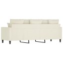 Sofa 3-osobowa, kremowy, 180 cm, tapicerowana aksamitem Lumarko!