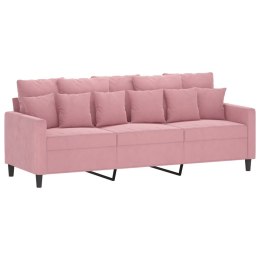 Sofa 3-osobowa, różowa, 180 cm, obita aksamitem Lumarko!