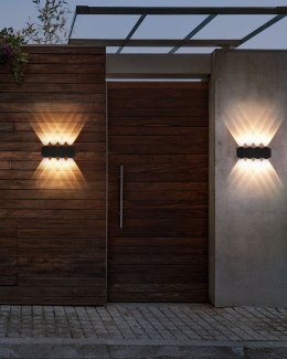 Zestaw 2 lamp ściennych zewnętrznych LED czarny WELDON