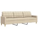 3-osobowa sofa, kremowa, 210 cm, tapicerowana tkaniną Lumarko!