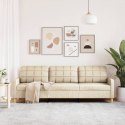 3-osobowa sofa, kremowa, 210 cm, tapicerowana tkaniną Lumarko!