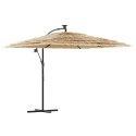 Parasol ogrodowy z LED, stalowy słupek, brązowy, 269x269x235 cm Lumarko!