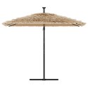 Parasol ogrodowy z LED, stalowy słupek, brązowy, 269x269x235 cm Lumarko!