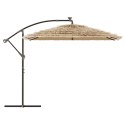 Parasol ogrodowy z LED, stalowy słupek, brązowy, 269x269x235 cm Lumarko!