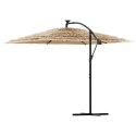 Parasol ogrodowy z LED, stalowy słupek, brązowy, 269x269x235 cm Lumarko!