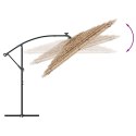 Parasol ogrodowy z LED, stalowy słupek, brązowy, 269x269x235 cm Lumarko!