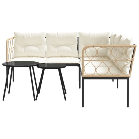 Ogrodowy zestaw mebli z poduszkami, czarny, stal i textilene Lumarko!