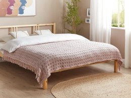 Narzuta na łóżko bawełniana 150 x 200 cm różowa BERE Lumarko!