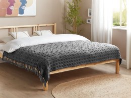 Narzuta na łóżko bawełniana 150 x 200 cm szara BERE Lumarko!
