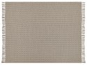 Narzuta na łóżko bawełniana 150 x 200 cm szarobeżowa BERE Lumarko!
