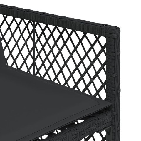 7-cz. zestaw mebli ogrodowych z poduszkami, czarny, polirattan Lumarko!