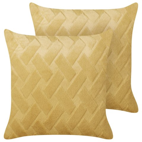 Zestaw 2 poduszek Tłoczone Musztardowy SITAPUR 45 x 45 cm