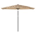 Parasol ogrodowy z LED, stalowy słupek, brązowy, 288x288x225 cm Lumarko!