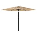 Parasol ogrodowy z LED, stalowy słupek, brązowy, 288x288x225 cm Lumarko!