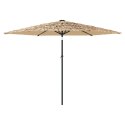 Parasol ogrodowy z LED, stalowy słupek, brązowy, 288x288x225 cm Lumarko!