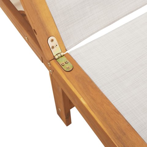 Leżaki, 2 szt., szare, lite drewno akacjowe i textilene Lumarko!