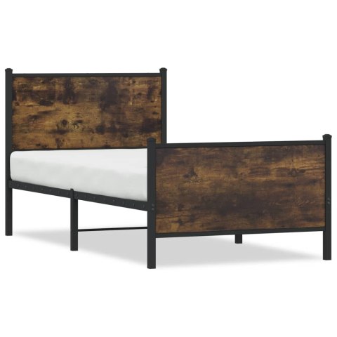 Rama łóżka z wezgłowiem i zanóżkiem, przydymiony dąb 80x200 cm Lumarko!