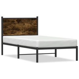 Metalowa rama łóżka z wezgłowiem, przydymiony dąb, 75x190 cm Lumarko!