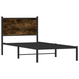 Metalowa rama łóżka z wezgłowiem, przydymiony dąb, 75x190 cm Lumarko!