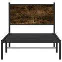 Metalowa rama łóżka z wezgłowiem, przydymiony dąb, 75x190 cm Lumarko!