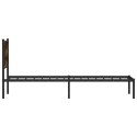 Metalowa rama łóżka z wezgłowiem, przydymiony dąb, 75x190 cm Lumarko!