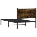 Metalowa rama łóżka z wezgłowiem, przydymiony dąb, 75x190 cm Lumarko!