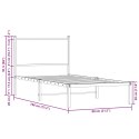 Metalowa rama łóżka z wezgłowiem, przydymiony dąb, 75x190 cm Lumarko!