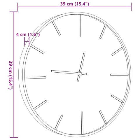 Zegar ścienny, brązowy Ø39 cm, żelazo i materiał drewnopochodny Lumarko!