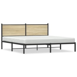 Metalowa rama łóżka z wezgłowiem, dąb sonoma, 160x200 cm Lumarko!