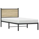 Metalowa rama łóżka z wezgłowiem, dąb sonoma, 75x190 cm Lumarko!