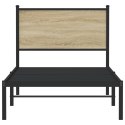 Metalowa rama łóżka z wezgłowiem, dąb sonoma, 75x190 cm Lumarko!