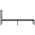 Metalowa rama łóżka z wezgłowiem, dąb sonoma, 75x190 cm Lumarko!