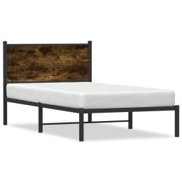 Metalowa rama łóżka z wezgłowiem, przydymiony dąb 100x200 cm Lumarko!