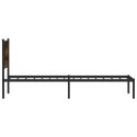 Metalowa rama łóżka z wezgłowiem, przydymiony dąb 100x200 cm Lumarko!
