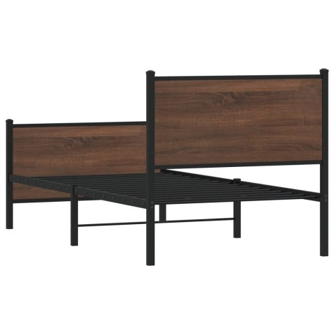 Rama łóżka z wezgłowiem i zanóżkiem, brązowy dąb, 75x190 cm Lumarko!