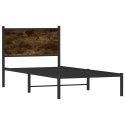 Rama łóżka z wezgłowiem, przydymiony dąb 90x200 cm Lumarko!