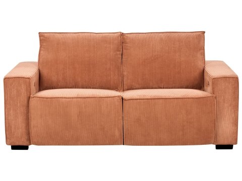 Sofa z elektryczną funkcją relaksu sztruksowa pomarańczowa NUKARI