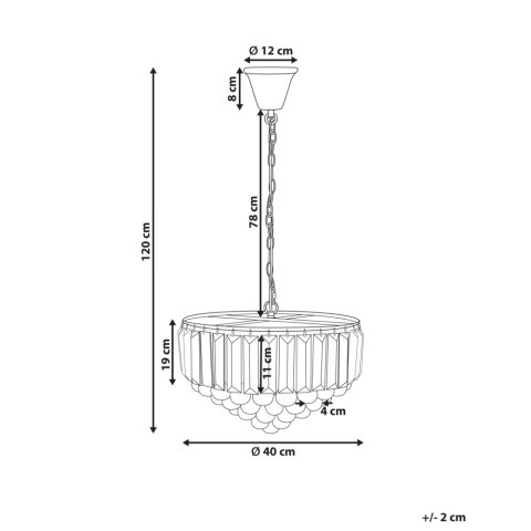 Żyrandol kryształowy ⌀ 40 cm złoty ACHEIRO
