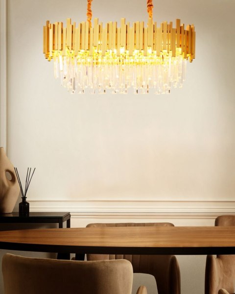 Żyrandol metalowy złoty GARCIA