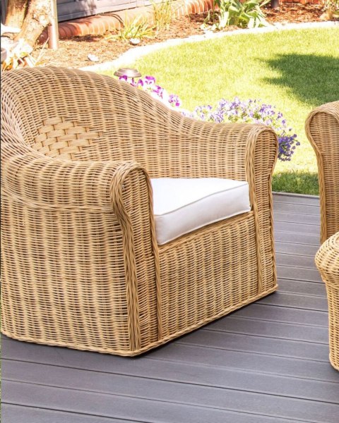 Krzesło ogrodowe Rattan Naturalny LIVADEIA
