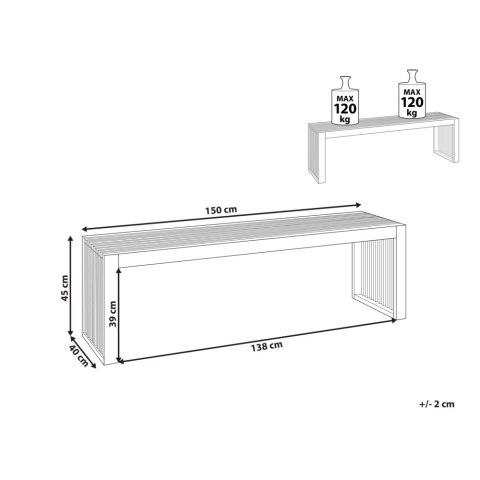 Ławka ogrodowa Drewno 150 cm Jasne drewno SULZANO