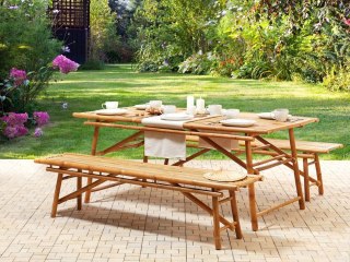 Ławka ogrodowa Drewno 180 cm Jasne drewno TINDARI