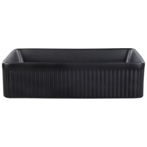 Umywalka nablatowa ceramiczna 50 x 34 cm czarna GELDO
